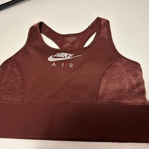 Nike Air dri fit swoosh bra velour foil bronze eclipse sports bra size M